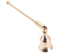 STOBAZA 2 Pièces Éteignoir à Bougie en Métal Doré avec Longue Poignée de Cloche, Éteint Flamme en Toute Sécurité pour Bougies Piliers et Chauffe-Plat, pour Intérieurs Vintage