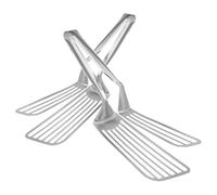 STOBAZA 2 Pièces Pince Alimentaire en Acier Inoxydable Poignée Antidérapante, Spatule à Retourner les Aliments Multifonction Cuisine, Compatible Lave-vaisselle