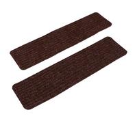 STOBAZA 2 Pièces Tapis de Marchepieds Ménagers en Polyester Marron Antidérapant, Autocollant et Découpable pour Escaliers en Bois, Maison