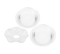 STOBAZA 3 Pièces Coupelle en Verre Ondulée Transparente pour Aromathérapie, Plateau de Remplacement pour Chauffe-Cire, Design Stable et Polyvalent pour Décoration Maison