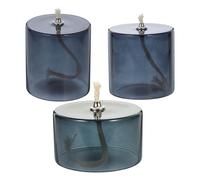 STOBAZA 3 Pièces Lampe à Huile en Verre Transparent Petite, Porte-Bougie Chauffe-Plat en Coton, Éclairage Chaleureux et Romantique pour Soirées Cosy ou Chambres