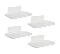 STOBAZA 4 Pièces Étagère Murale Légère et Compacte Pliable sans Perçage en Plastique Blanc Bords Relevés Organisateur Mural Cuisine ou Chambre