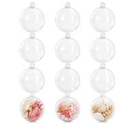STOBAZA 40 Boules Décoratives Transparentes à Remplir 4 Cm en Plastique Boucle Suspendre, Lot DIY pour Décoration de Noël, Mariage et Fêtes, Décoration Suspendue Créative