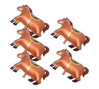 STOBAZA 5 Pièces Ballon en Aluminium Cheval Marron Réutilisable pour Décoration de Fête du Nouvel An Chinois 2026, pour Shower et Festival du Printemps