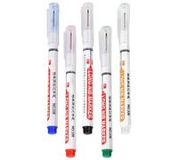 STOBAZA 5 Pièces Marqueur Permanent pour Construction à Pointe Fine, Stylo à Peinture Indélébile en Plastique et Acier Carbone, pour Matériel et Production Industrielle