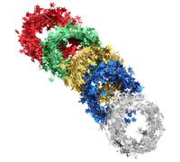 STOBAZA 5 Rouleaux Guirlandes de Paillettes Étoiles Scintillantes en Fil de Fer et PVC 7,5m pour Décoration de Noël, Résistantes Décoloration, pour Mariage et Bureau