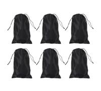 STOBAZA 6pcs Pochettes de Rangement pour Perruques en Soie Noire, Légères et Portables, pour Usage Quotidien et Voyage