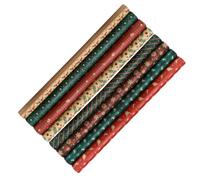 STOBAZA 8 Pièces Papier Présent de Noël Kraft pour Emballage de Fleurs, | Motifs Festifs Classiques, Épais et Découpable Librement, Usage Origami et Bouquet, Aspect Délicat Style Aléatoire