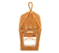 STOBAZA Abat-jour en Rotin Artisanal Marron pour Intérieur, Éclairage Diffus L'éblouissement, Texture Tressée Bohème Vintage pour Salons