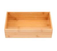 STOBAZA Boîte De Rangement En Bambou Organiseur Divisé En Bois 9.45 X 5.51 X 2.36 Pouces Sans Couvercle Pour Bureau À Domicile Cuisine Crayons Et Petits Objets