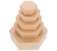 STOBAZA Boîte Hexagonale en Papier Kraft pour Offrir, Coffret Réutilisable et Polyvalent, Artisanat pour Différentes Occasions, 1 Set de 5 Pièces