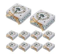 STOBAZA Boîtes Présents en Papier pour Ramadan Eid Mubarak, Design Empilable avec Motifs Palmier et Croissant, Lot de 10 pour Décoration de Fête et Présents