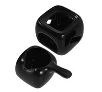 STOBAZA Brûleur D'huiles Essentielles en Céramique Noir Élégant pour Diffusion D'arômes, Chauffe-cire Polyvalent pour Spa à Domicile et Décoration Raffinée
