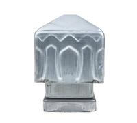 STOBAZA Capuchons de Poteau en Fer Argenté Carrés Décoratifs pour Côtés de Cadre de Portail et Barres de Protection, Installation Facile pour Clôture Extérieure Domestique