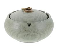 STOBAZA Cendrier et Facile à Nettoyer en Céramique Base Stable avec Couvercle Vert Design Moderne et Élégant pour Usage Intérieur et Extérieur pour Fumeurs