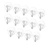 STOBAZA Crochets à Ventouse Transparents avec Crochet en Acier Inoxydable Lot de 14 en Pvc Installation Facile et Amovible, pour Salle de Bain et Porte