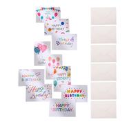 STOBAZA Ensemble De 10 Lot de Cartes D'anniversaire Pliables en Papier avec | Messages Créatifs, Impression Robuste, Style Élégant, pour Bureau et Fêtes D'anniversaire, Assortiment Varié Style Aléatoire