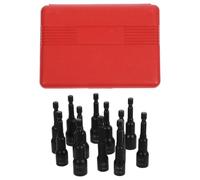 STOBAZA Jeu de Douilles Pivotantes à Impact Adaptateur Magnétique en Acier Chrome-vanadium 12 Pièces Hexagonal Solide pour Outillage Mécanique Professionnel