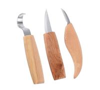 STOBAZA Kit de Sculpture sur Bois Ciseaux à Gouge en Acier Inoxydable 3 Pièces Outils de Menuisier Tranchants et Haute Dureté pour Travail du Bois Précis