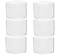 STOBAZA Lot de 6 Boîtes à Bonbons Transparentes en Plastique 5,5x5,5x4,8 Cm, Mini Cubes Carrés Multifonctions pour Rangement et Présentation, Coffret Présent Mariage et Fête,