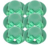 STOBAZA Lot de 6 Mini Chapeaux Verts Décoratifs de Bouteille de Vin 8x8x2,8 Cm pour Bouteilles, Accessoires Saint-Patrick, Décoration Festive pour Fête Cuisine
