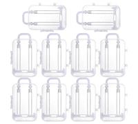 STOBAZA Mini Valises Boîte à Bonbons en Ps Blanc Coffret Cadeau Pratique et Solide 10pcs Résistantes aux Rayures Compartiments Internes, pour Mariage et Voyage