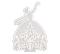 STOBAZA Moule Silicone Ballerine pour Présentoir à Bijoux, Kit DIY en Silicone Blanc Base et Jupe, Outil de Moulage pour Support à Bijoux Décoratif