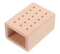 STOBAZA Organisateur de Mèches en Bois Minimaliste pour Outils de Manucure, Support à 18 Trous pour Fraises à Ongles, Rangement Compact pour Usage à Domicile et Salon