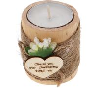 STOBAZA Petit Bougeoir Décoratif en Bois Rustique, Base Stable pour Table | Ornement Porte-bougie, Effet Décoratif, pour Centre de Table et Fêtes, Style Rustique