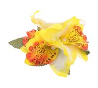 STOBAZA Pince à Cheveux Frangipanier Hawaïenne pour Femmes, Style Tropical | Clip Latéral Léger, Usage Festival et Vacances, Teinte Beige, Finition Fleur Artificielle