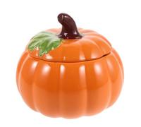 STOBAZA Pot à Bonbons de Citrouille Orange Design Large Ouverture en Céramique avec Couvercle Étanche et Décoratif en Automne pour Rangement Snacks D'après-midi