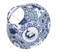 STOBAZA Small And Chinoiserie Lamp Shade For Base Fabric Desk And Table Lamp Shade With Classic Porcelain Pattern Bottom Height Top Soft Light Diffusion For Living