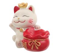 STOBAZA Statuette Chat Doré Amulette, Résine, Base Boule Cristal | Décor Compact pour Maison et Bureau, Style Élégant, Pièce Mobile, Facile à Nettoyer, Accessoire Inclus