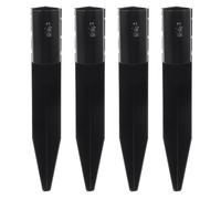 STOBAZA Support Parasol Plage en Fer Noir 4pcs Piquets de Sol Faciles à Assembler pour Lampes Extérieures Jardin et Accessoires D'éclairage Paysager Couleur Aléatoire