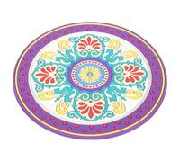 STOBAZA Tapis Coussin pour Bols Sonores en Pvc Pourpre Motif Floral, Coussin de Contemplation Portable et Décoratif, Pratique Méditative