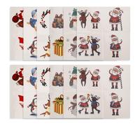 STOBAZA Tatouages Temporaires de Noël, Autocollants Cartoon en Plastique | Décorations Festives pour Fêtes D'hiver, Application Facile, Résistants à L'eau, Usage Polyvalent