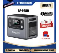 Stock UE AFERIY P280 Station d'alimentation portable 2800W 2048Wh, Générateur solaire avec batterie LiFePO4 extensible, 4 modes de charge AC/Solaire/Voiture/AC+Solaire, Véritable onduleur (UPS) pour A