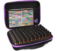 Stockage d'huiles essentielles - 60 grilles d'huiles essentielles étui de transport étui rigide étui de voyage pour huiles essentielles sac d'huiles essentielles organisateur pour bouteilles(Violet)