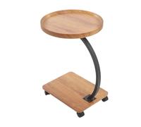 StockBurger Table d'appoint en forme de C, table d'appoint pour canapé, 2 | Table d'appoint en forme de C, bord surélevé, charge de 5 kg, 4 roues, coulissante flexible, salon, chambre à coucher, bureau