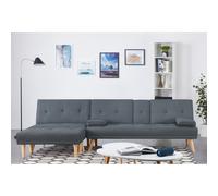 Stockholm canapé scandinave convertible 5 places en tissu gris