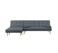 Concept Usine - Canapé Stockholm scandinave convertible 5 places tissu gris dossier rabattable