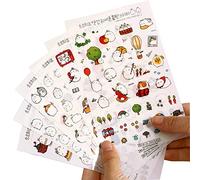 Stockton 6 Fiches Autocollant Sticker Motif Kawaii Lapin Stickers Adhésif Cartoon Décoration de DIY Calendrier Album Scrapbooking pour Votre Enfant
