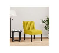 Fauteuil sans accoudoirs jaune velours