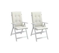 VidaXL Coussins de chaise lot de 2 - Crème