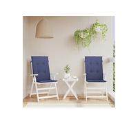 vidaXL Coussins de chaise à dossier haut 378611 – Galette imperméable – Bleu marine (lot de 2)