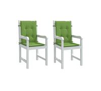 vidaXL Coussins de chaise à dossier bas lot de 2 vert mélangé tissu 4002460