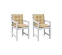 vidaXL Coussins de chaise à dossier bas lot de 2 - Beige mélangé