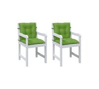 vidaXL Coussins de chaise à dossier bas lot de 2 vert mélangé tissu