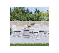 vidaXL Coussins de chaise lot de 4 bleu marine 40x40x7 cm tissu oxford