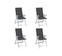 vidaXL Coussins de chaise à haut dossier 4 pcs. Melange Anthracite 120x50x4 cm Tissu
